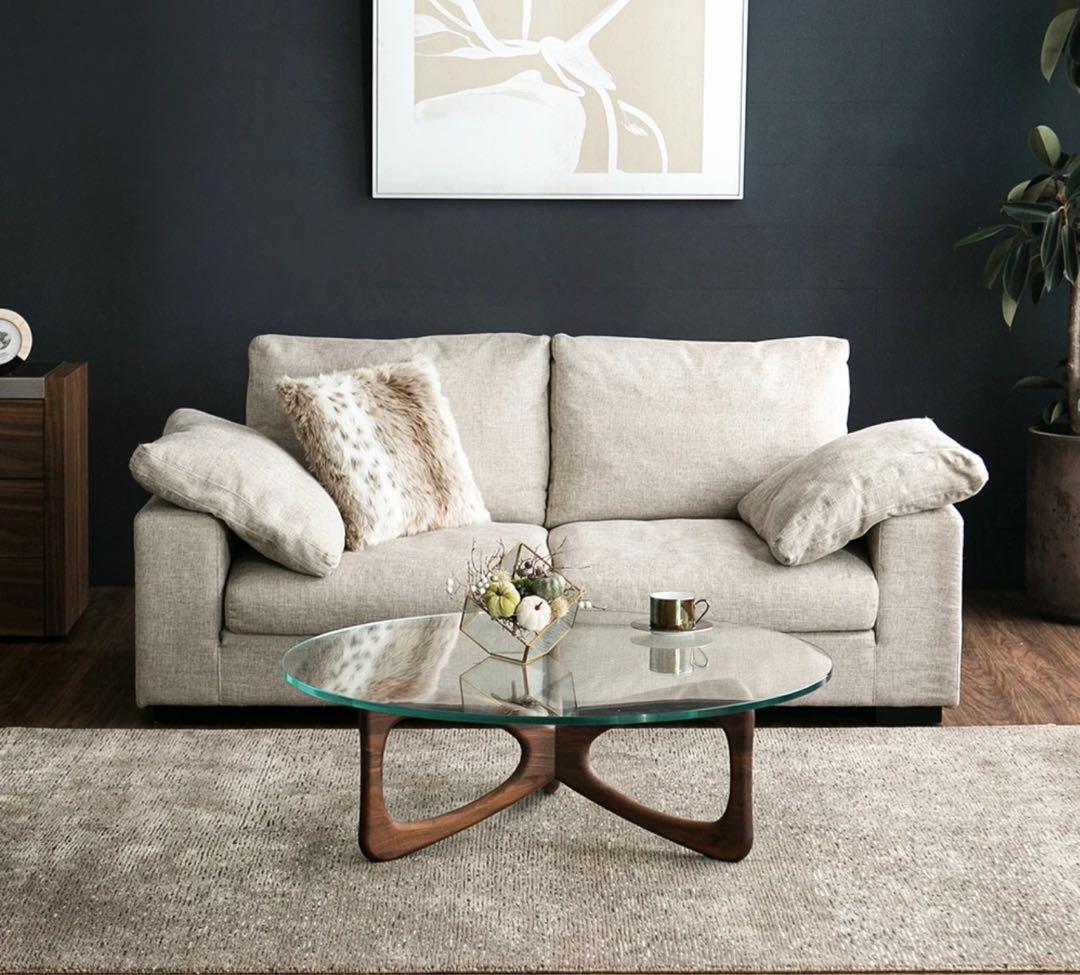 【alohablue★】ガラス センター テーブル 円 armonia