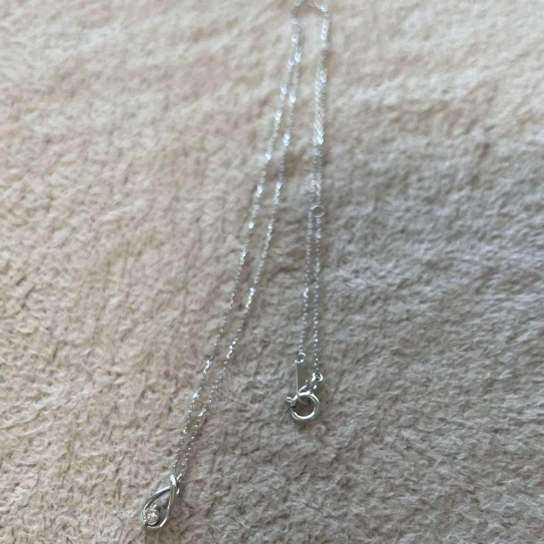 con affetto(コンアフェット)ダイヤネックレスK18 WG 美品