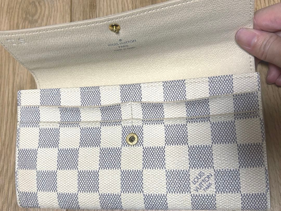 【中古】LOUISVUITTON ダミエ アズール ポルトフォイユ サラ 長財布