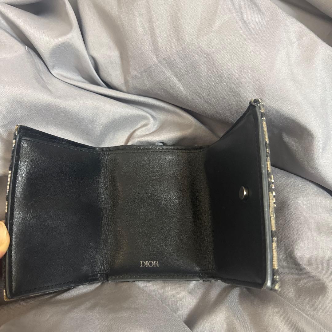 大人気！！DIOR 三つ折り財布 ケース付き オブリーク　ジャガード