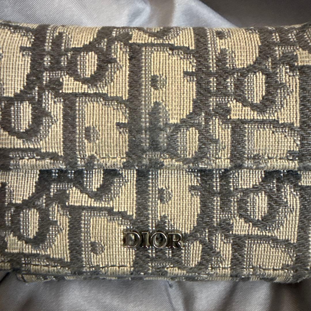 大人気！！DIOR 三つ折り財布 ケース付き オブリーク　ジャガード