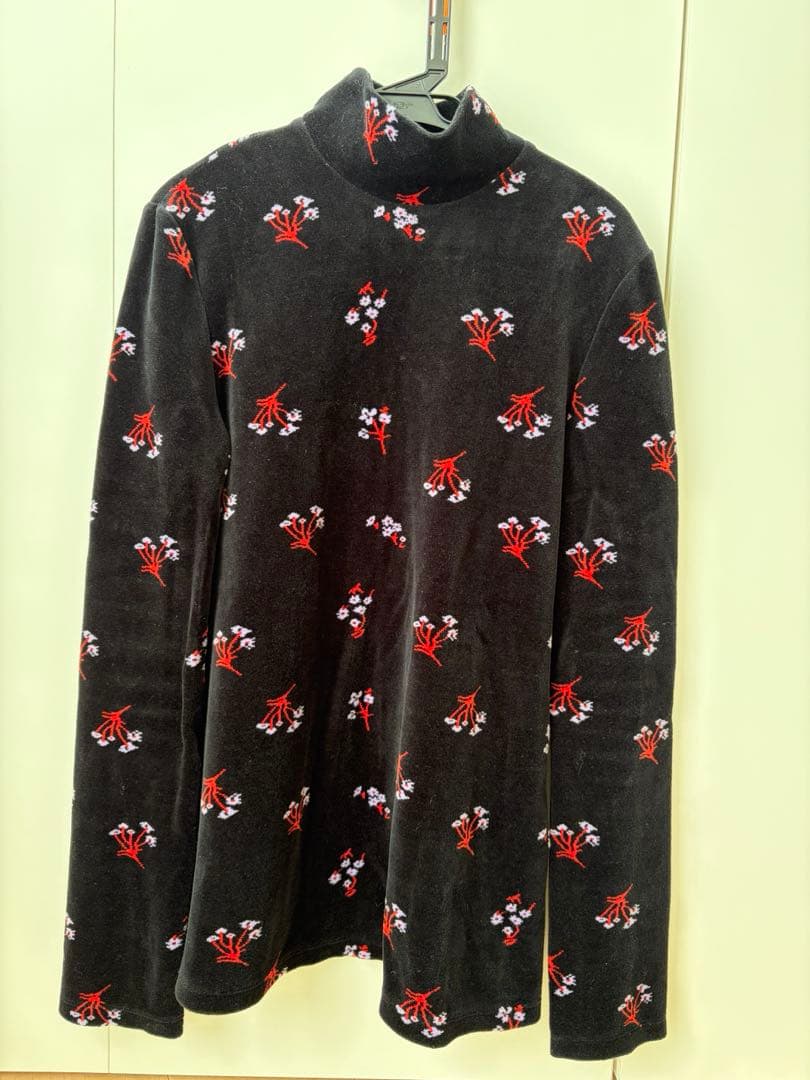 Floral Velour Jacquard High Neck Top ベロア