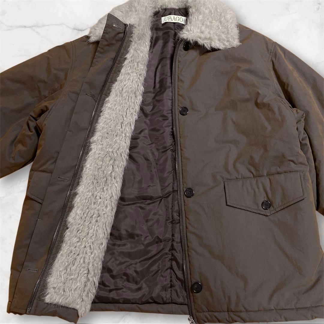 美品　URAGO 襟付き　中綿ジャンパー　ブラウン