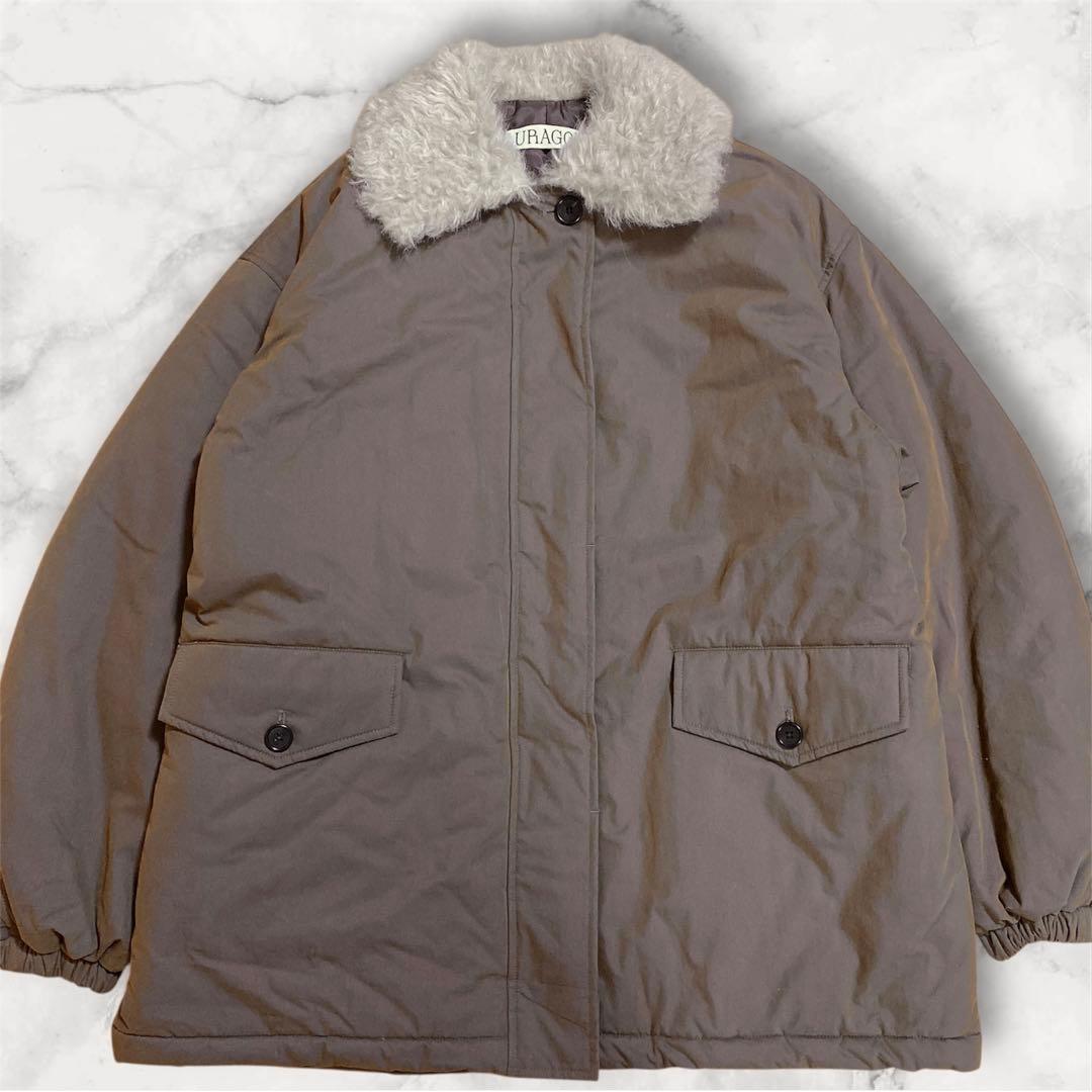 美品　URAGO 襟付き　中綿ジャンパー　ブラウン