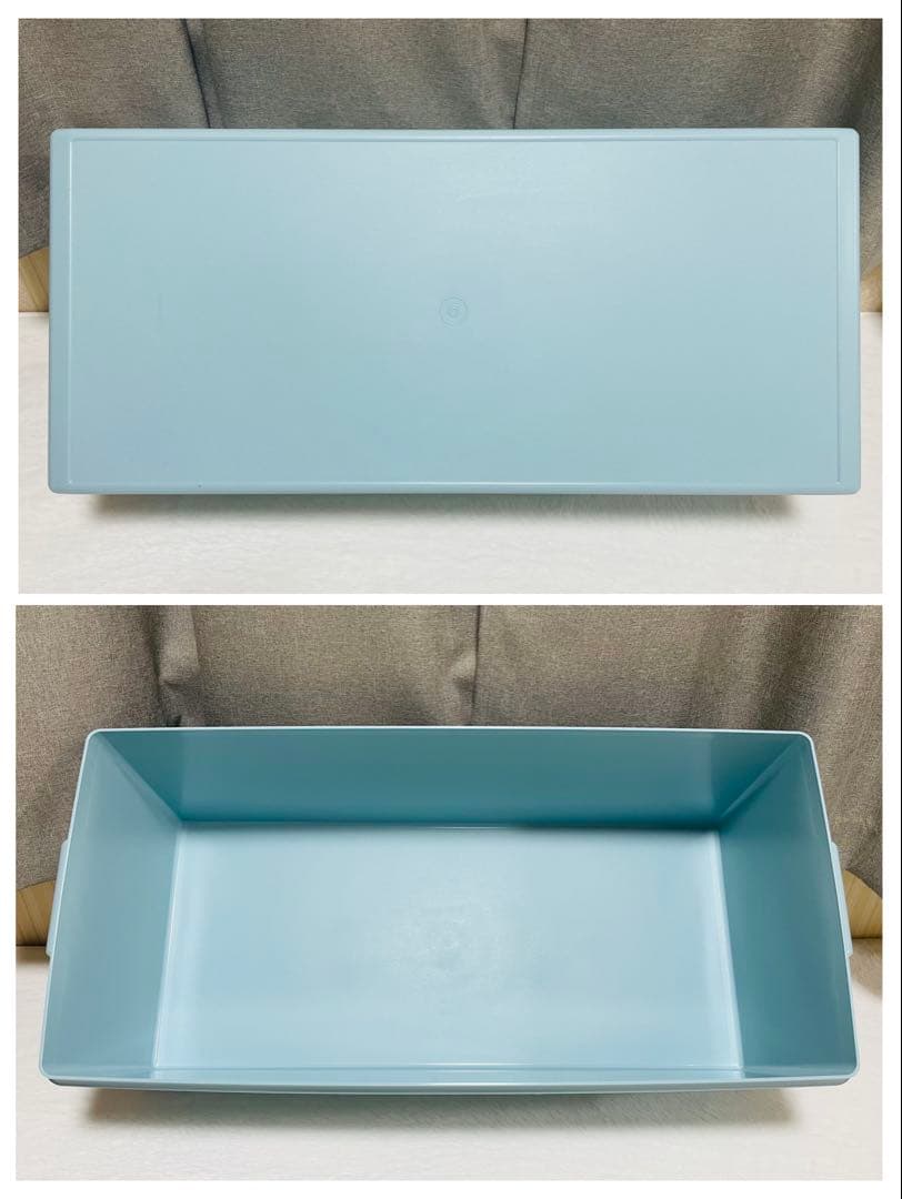 2個セット/送料込み/タッパーウェア/ディープ/ロング/スーパーケース/水色