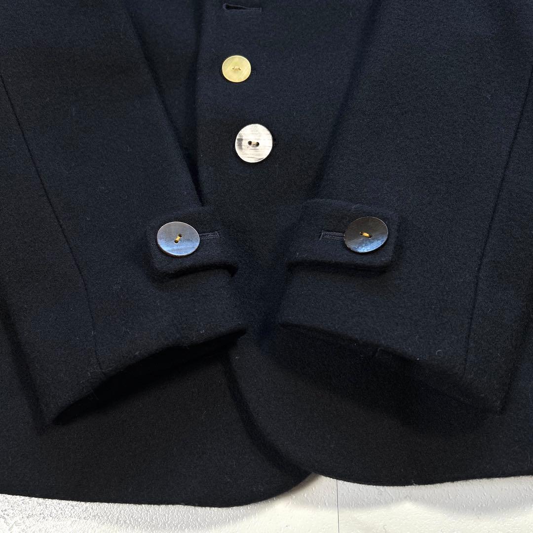 美品 パラスパレス 多ボタン ショールカラー ウールショートコート ジャケット