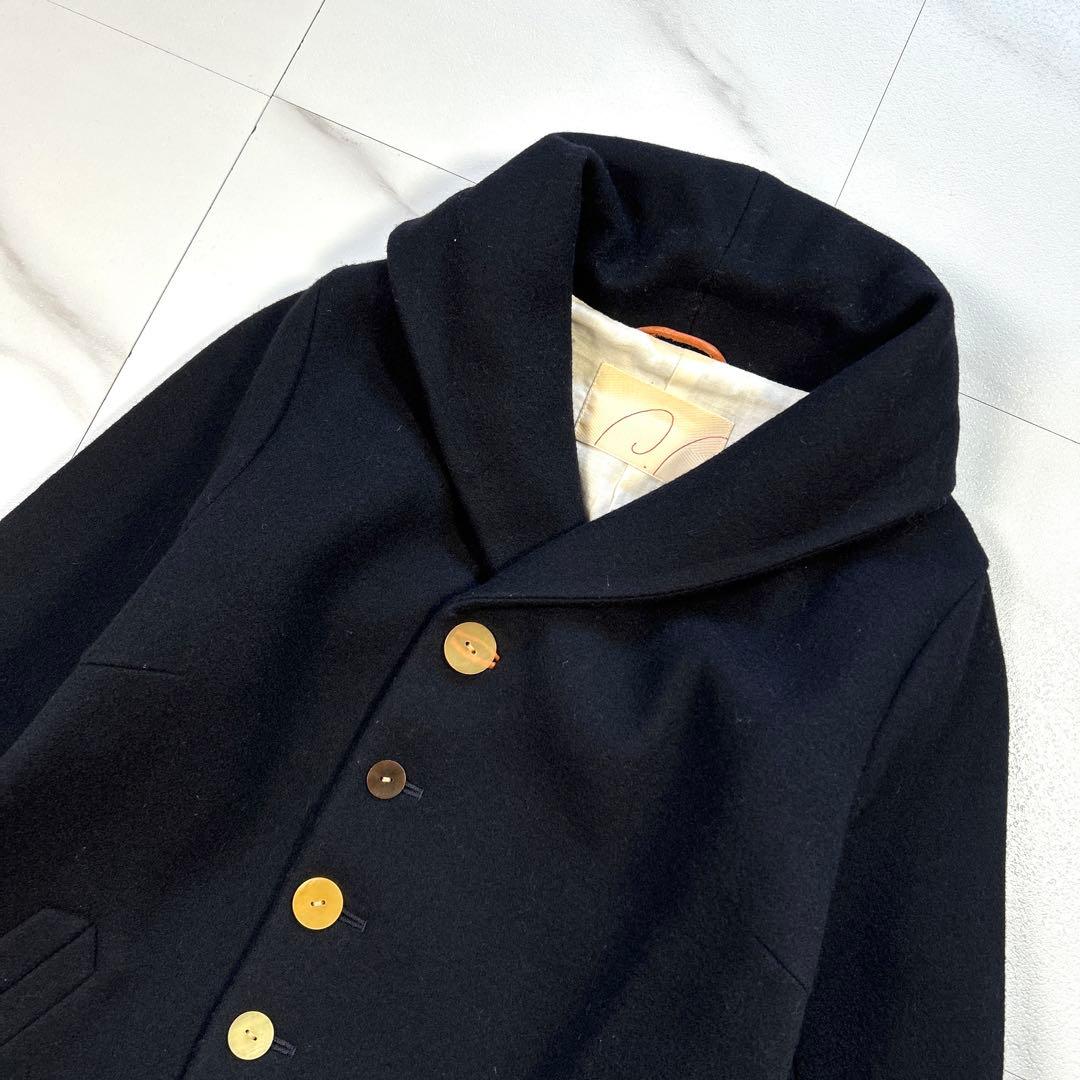 美品 パラスパレス 多ボタン ショールカラー ウールショートコート ジャケット