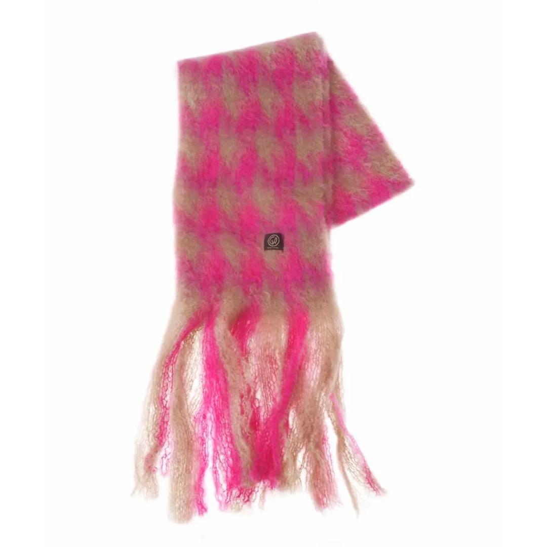 MANTAS EZCARAY モヘヤマフラー （ピンク×ベージュ）