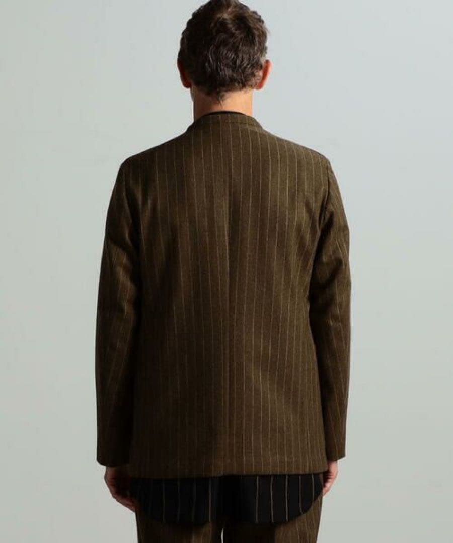 ウールフランネル カラーレス1Bジャケット FOX BROTHERS