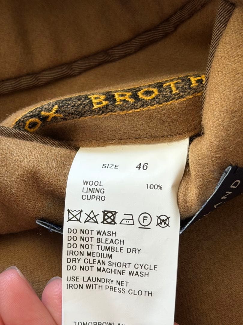 ウールフランネル カラーレス1Bジャケット FOX BROTHERS