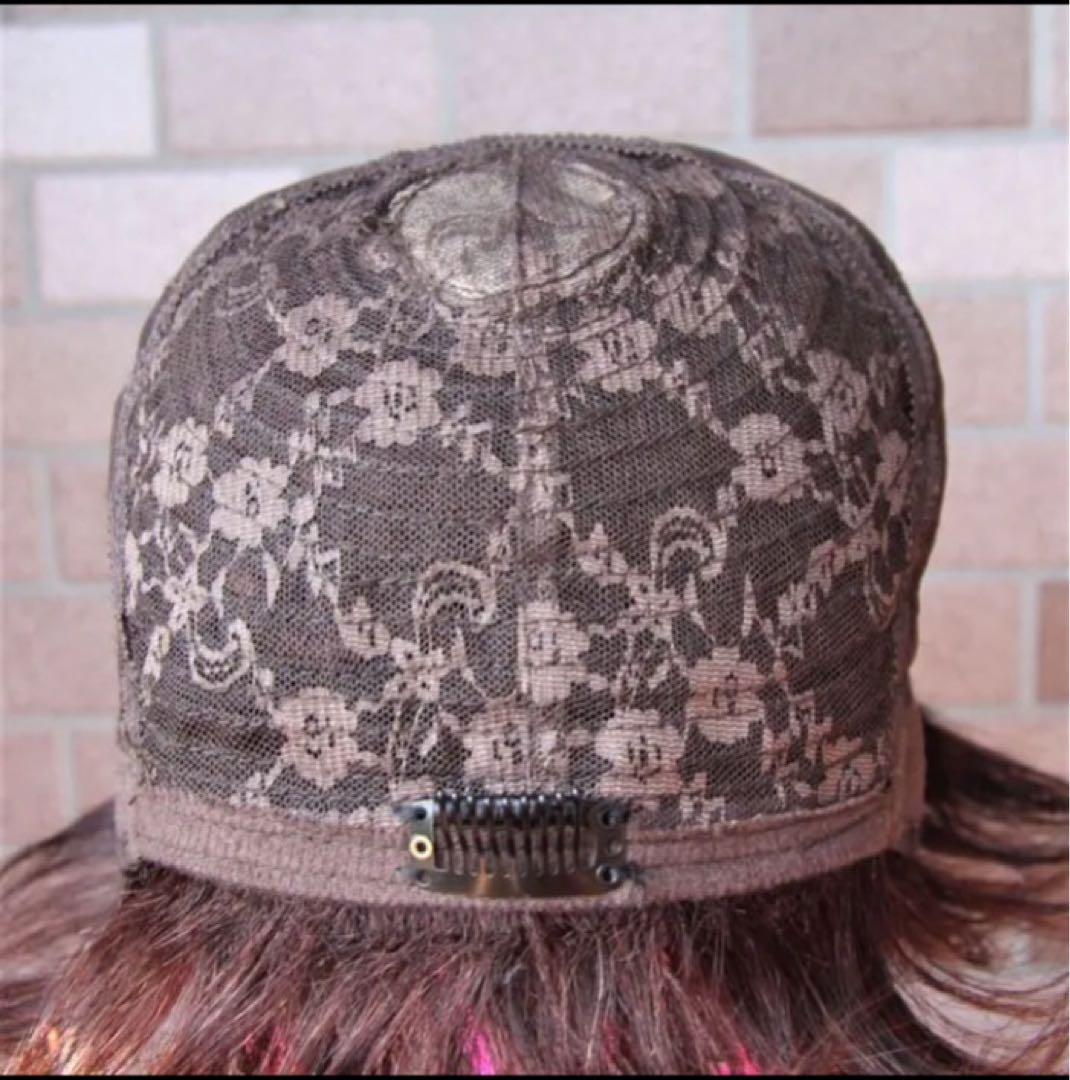 人毛100% 手植え フルウィッグ 医療ウィッグ ショートカール ボブブラウン￼