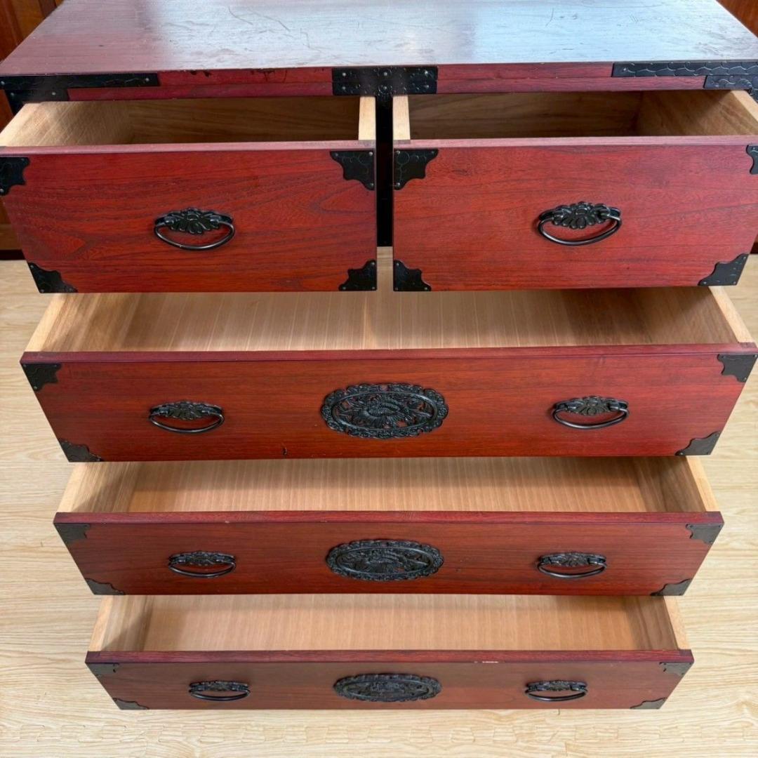 『破格早い者勝ち』民芸家具 欅材 整理箪笥 時代箪笥 3段チェスト 鉄金具 ②