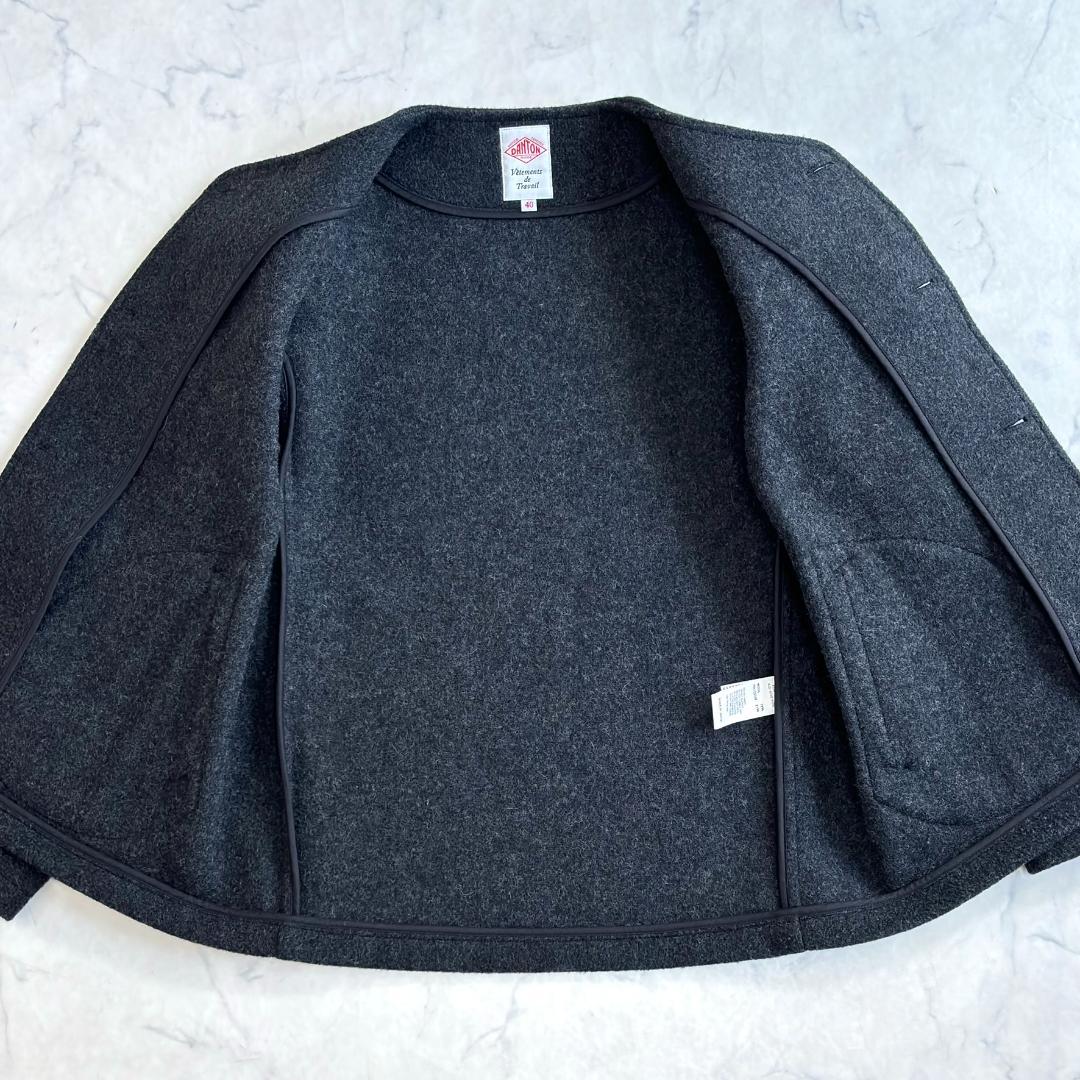 美品♪ダントン ウールモッサノーカラーコート グレー サイズ40 ta8