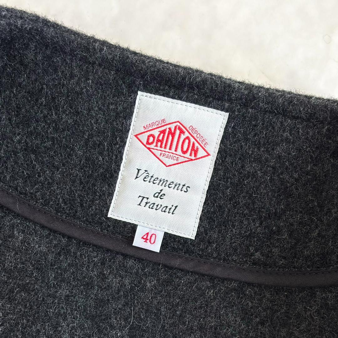 美品♪ダントン ウールモッサノーカラーコート グレー サイズ40 ta8