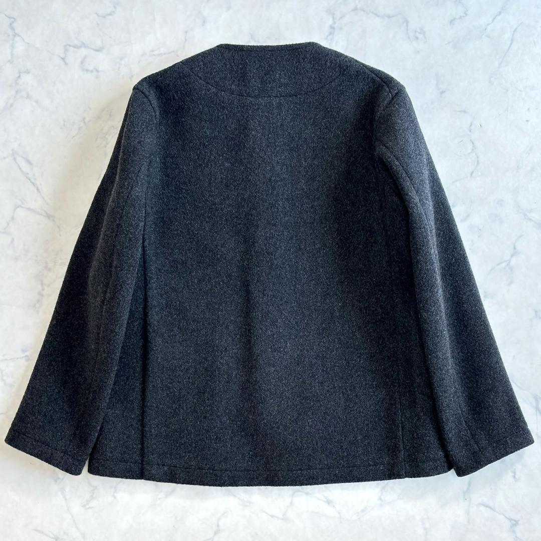 美品♪ダントン ウールモッサノーカラーコート グレー サイズ40 ta8