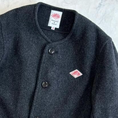 美品♪ダントン ウールモッサノーカラーコート グレー サイズ40 ta8