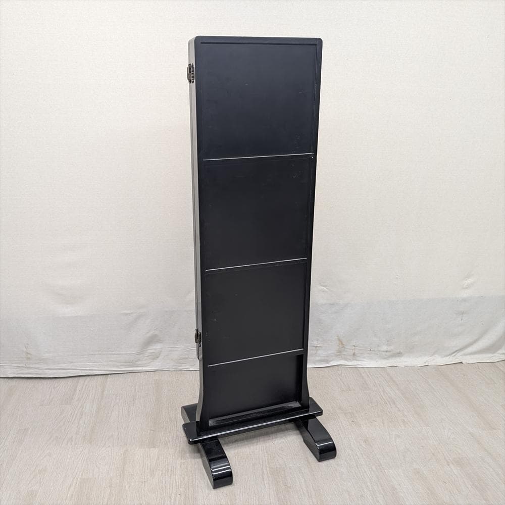 塗り　金彩　三面鏡　姿見　ミラー　鏡　スタンドミラー　全身鏡　和家具　座敷　民藝