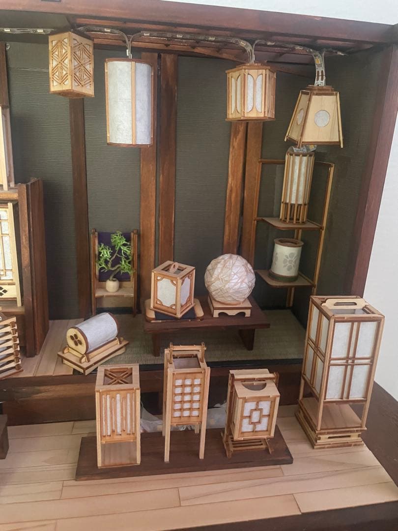 和風ジオラマ　行燈屋 人感センサーLED付き　日本家屋　ドールハウス