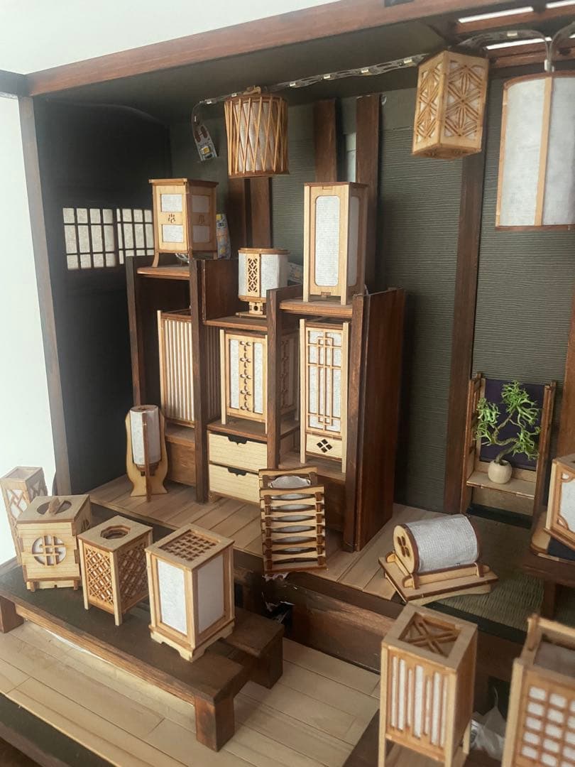 和風ジオラマ　行燈屋 人感センサーLED付き　日本家屋　ドールハウス