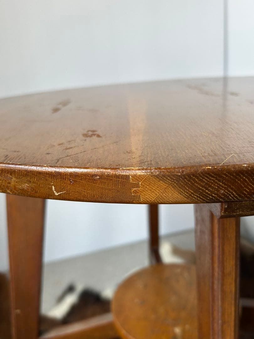 アンティーク　木製コーヒーテーブル　円形　古道具　ヴィンテージ　ラウンドテーブル