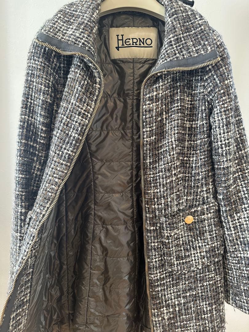 【SALE】HERNO ヘルノ ツイード コート スプリング コート