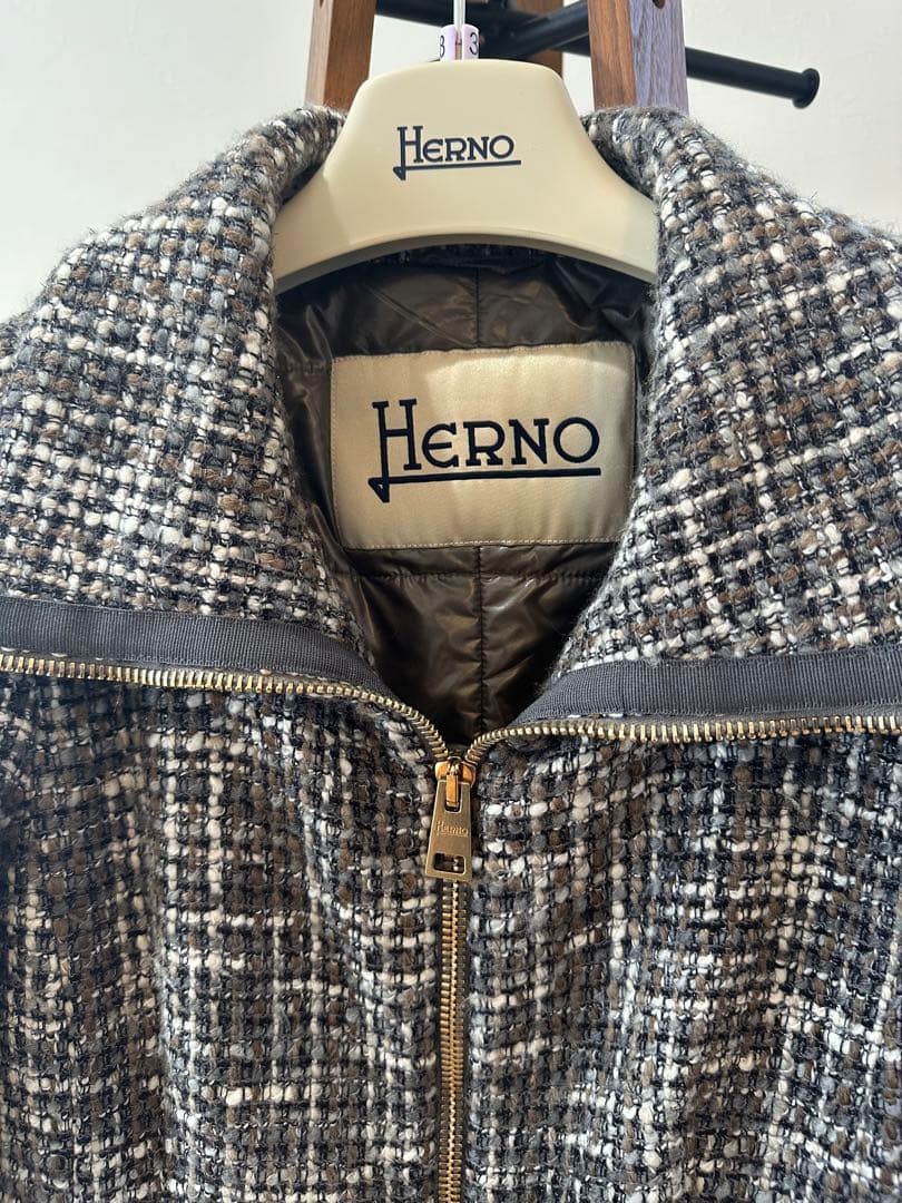 【SALE】HERNO ヘルノ ツイード コート スプリング コート
