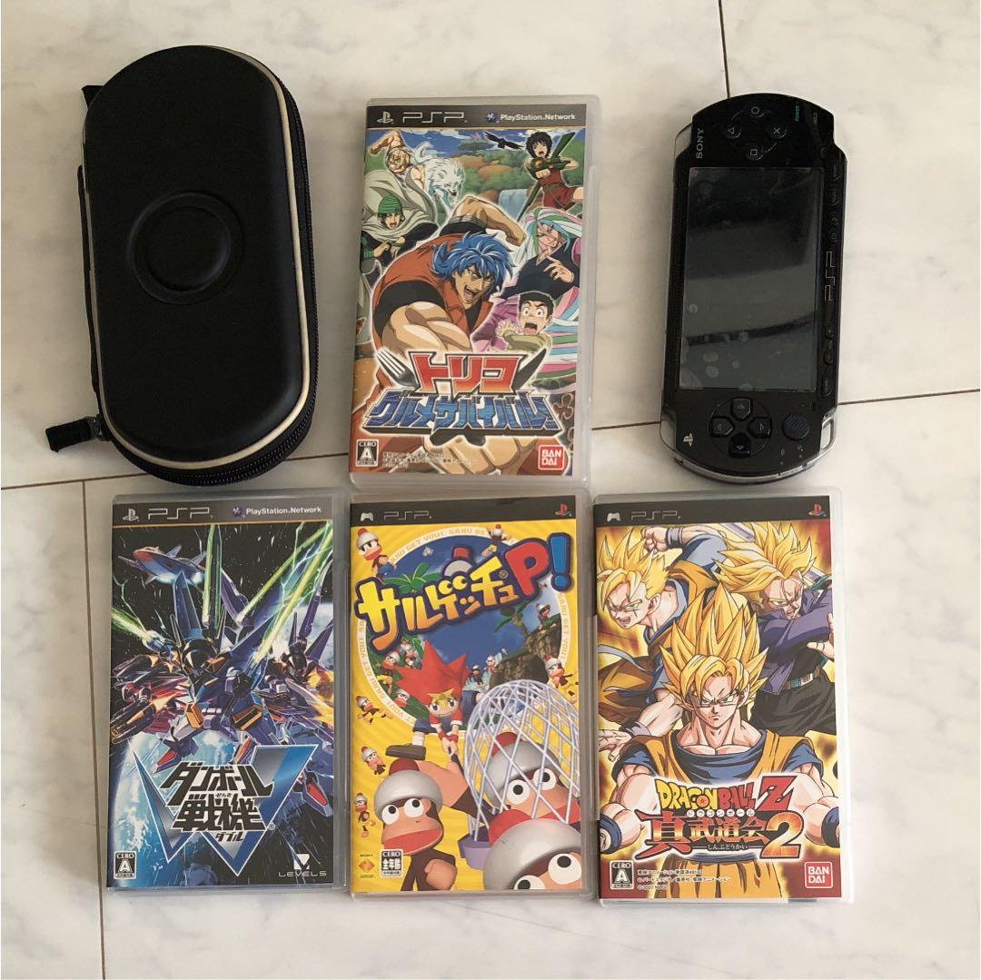 PSP本体、ケース、ソフト4個