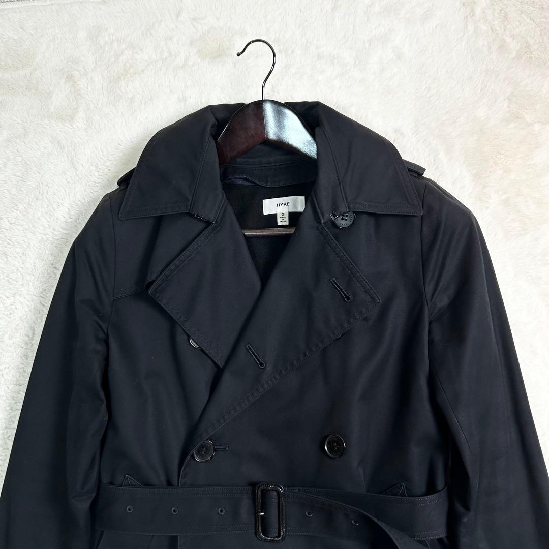 HYKE ハイク レディース ビックフィット　トレンチコート ライナー付 黒