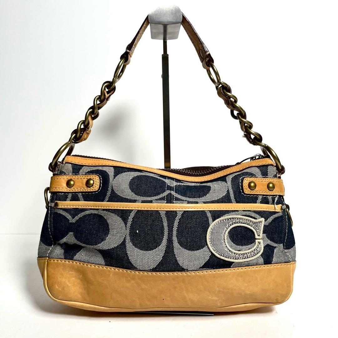 バッグ Vintage Coach Legacy Denim Turn Lock Bag