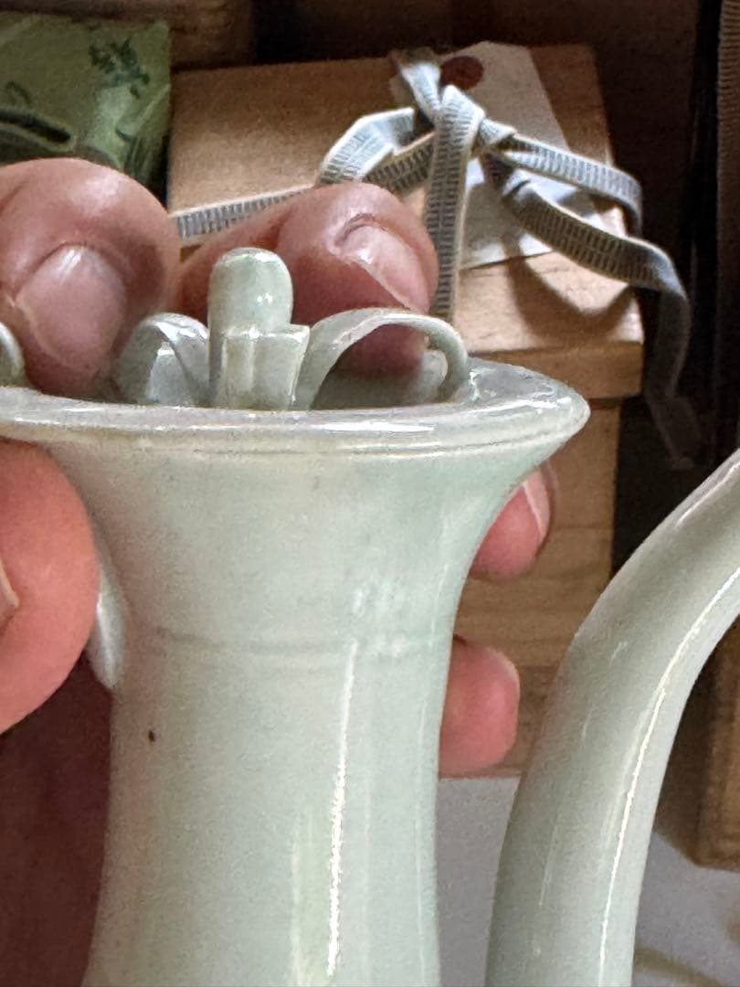 ‼️早速半額‼️リサイクルFORT‼️旧家から直送唐物④‼️中国物で青白磁共蓋水注‼️