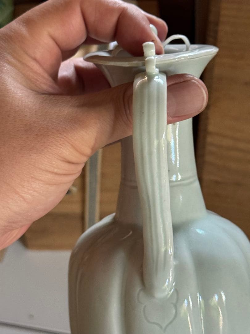 ‼️早速半額‼️リサイクルFORT‼️旧家から直送唐物④‼️中国物で青白磁共蓋水注‼️