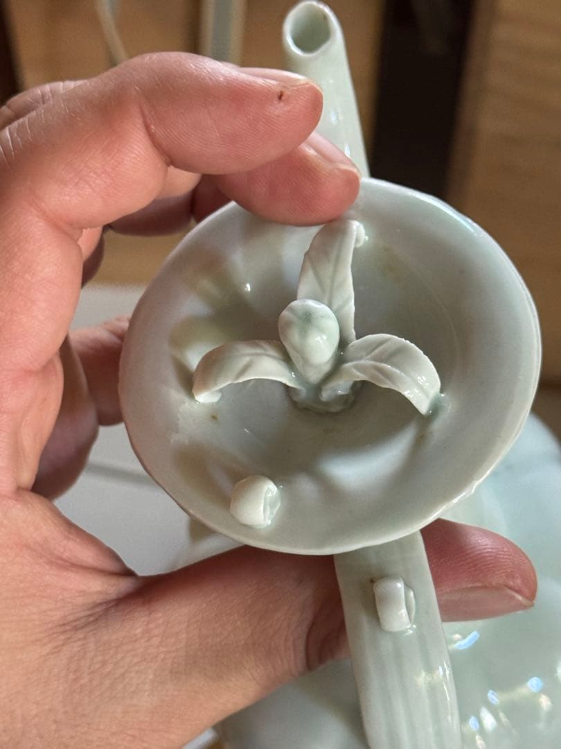 ‼️早速半額‼️リサイクルFORT‼️旧家から直送唐物④‼️中国物で青白磁共蓋水注‼️