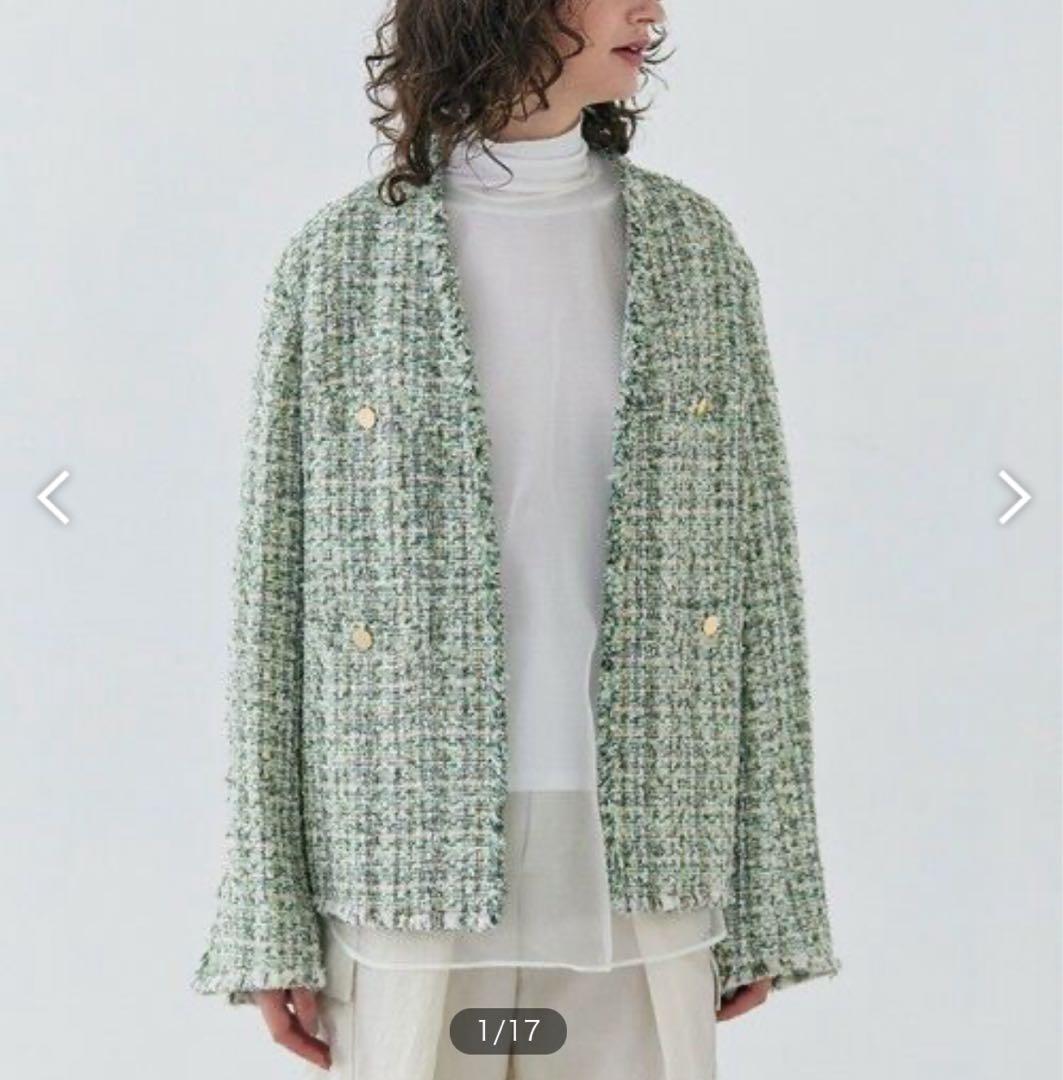 【Oggi 4月号掲載】TEASEL / オーバーサイズツイードジャケットベイジ