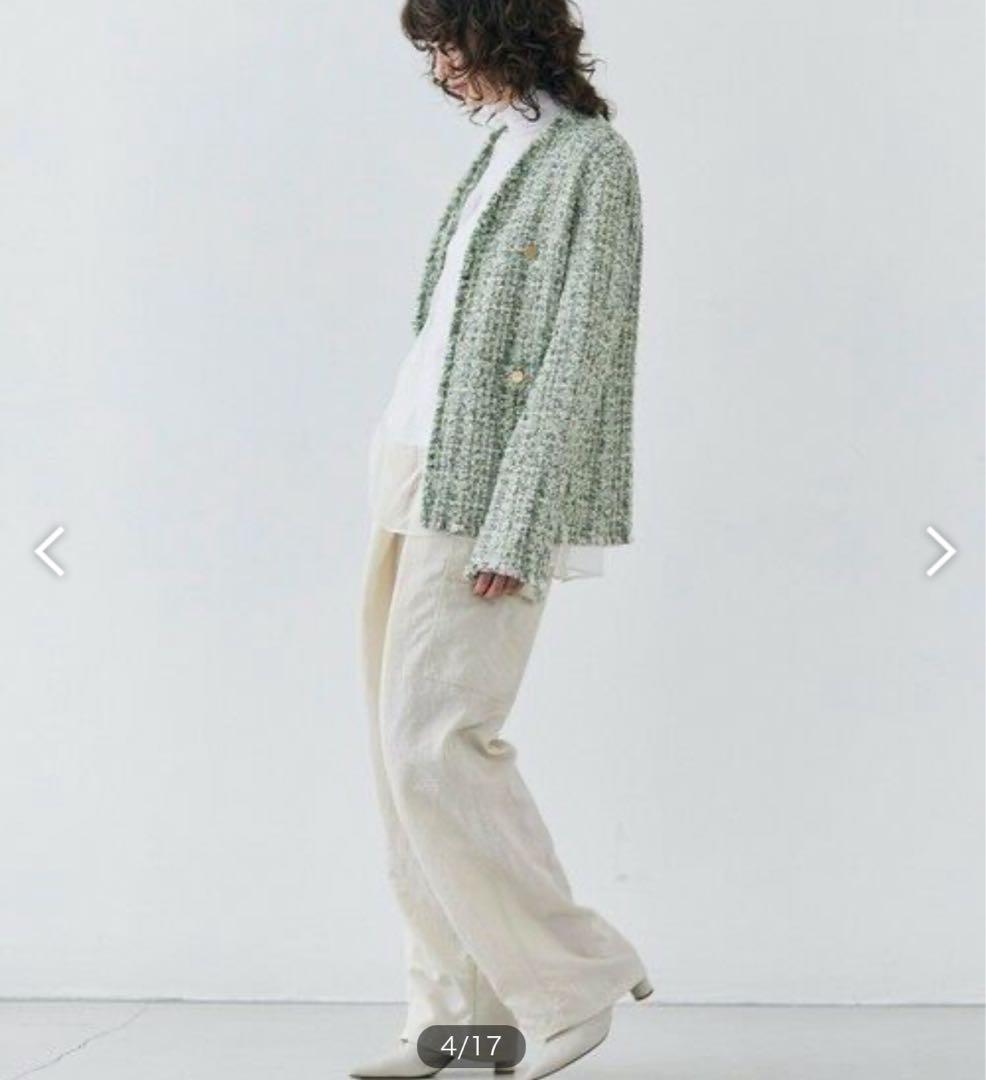 【Oggi 4月号掲載】TEASEL / オーバーサイズツイードジャケットベイジ