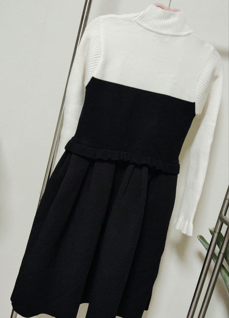 美品☆kate spade キャット ニット ドッキングワンピース 150