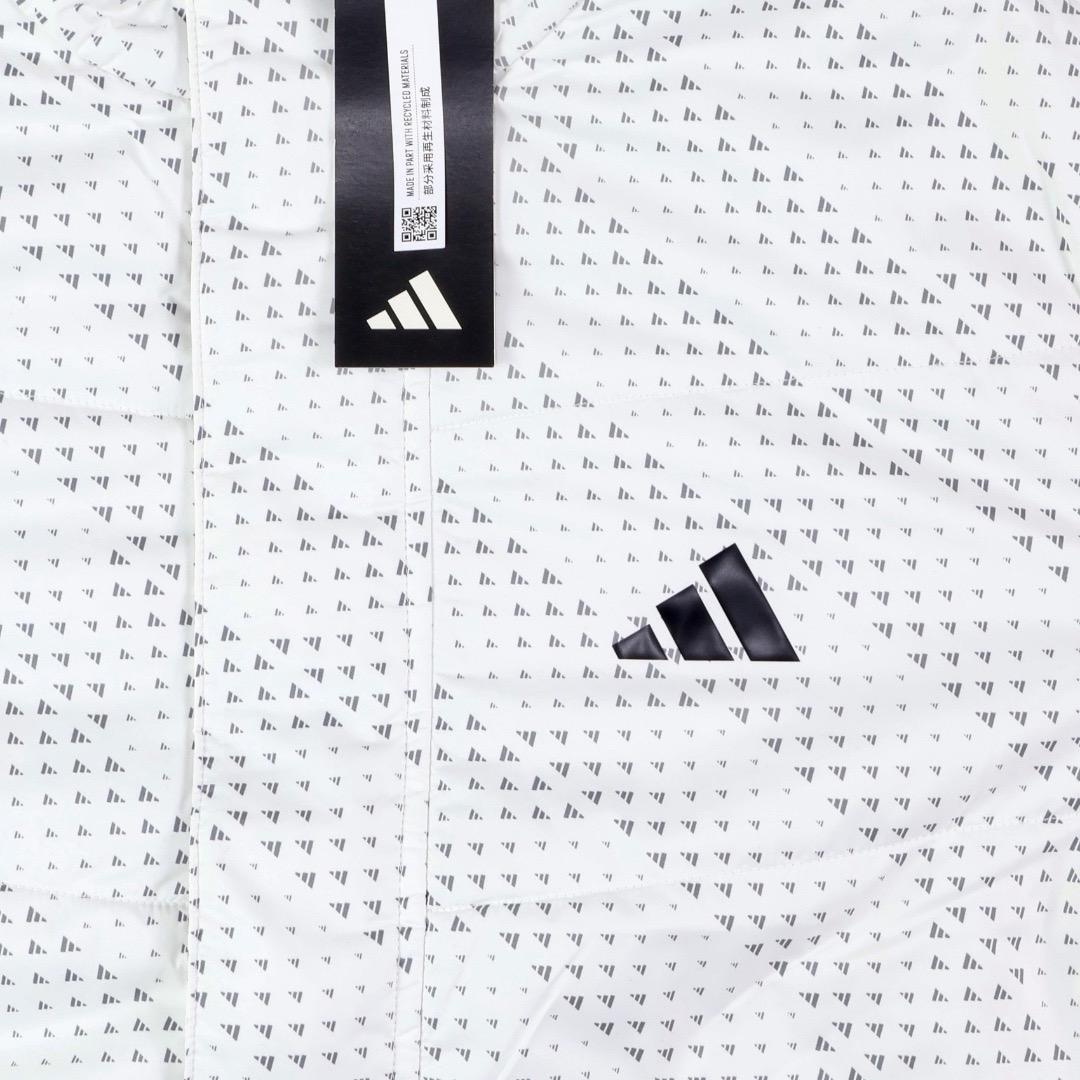 【L】秋冬 定価24,200円 アディダス ゴルフ 中綿 キルトジャケット 白