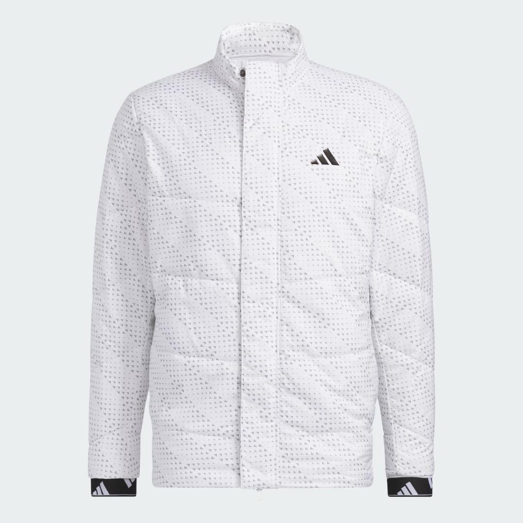 【L】秋冬 定価24,200円 アディダス ゴルフ 中綿 キルトジャケット 白