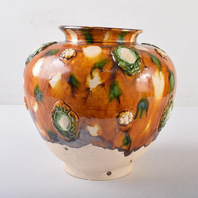 中国　唐三彩　丸壺　C　R8655H