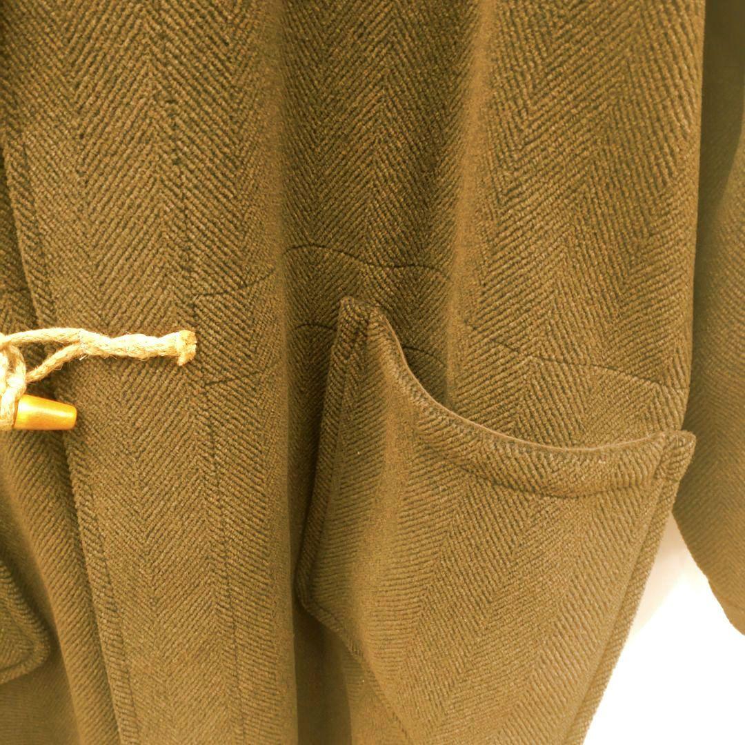 GLOVERALL　ダークオリーブブラウン色 ダッフルコート フード付き 英国製