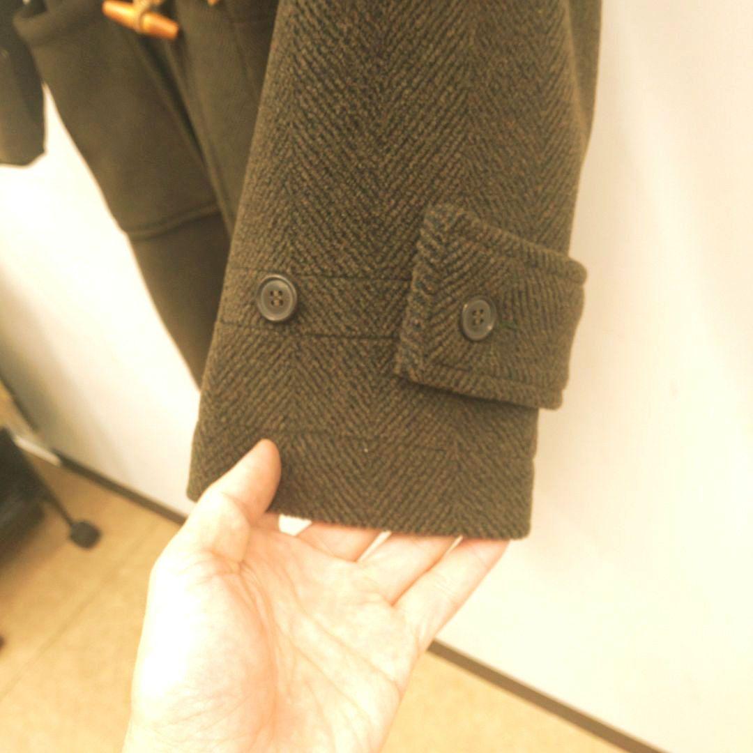 GLOVERALL　ダークオリーブブラウン色 ダッフルコート フード付き 英国製