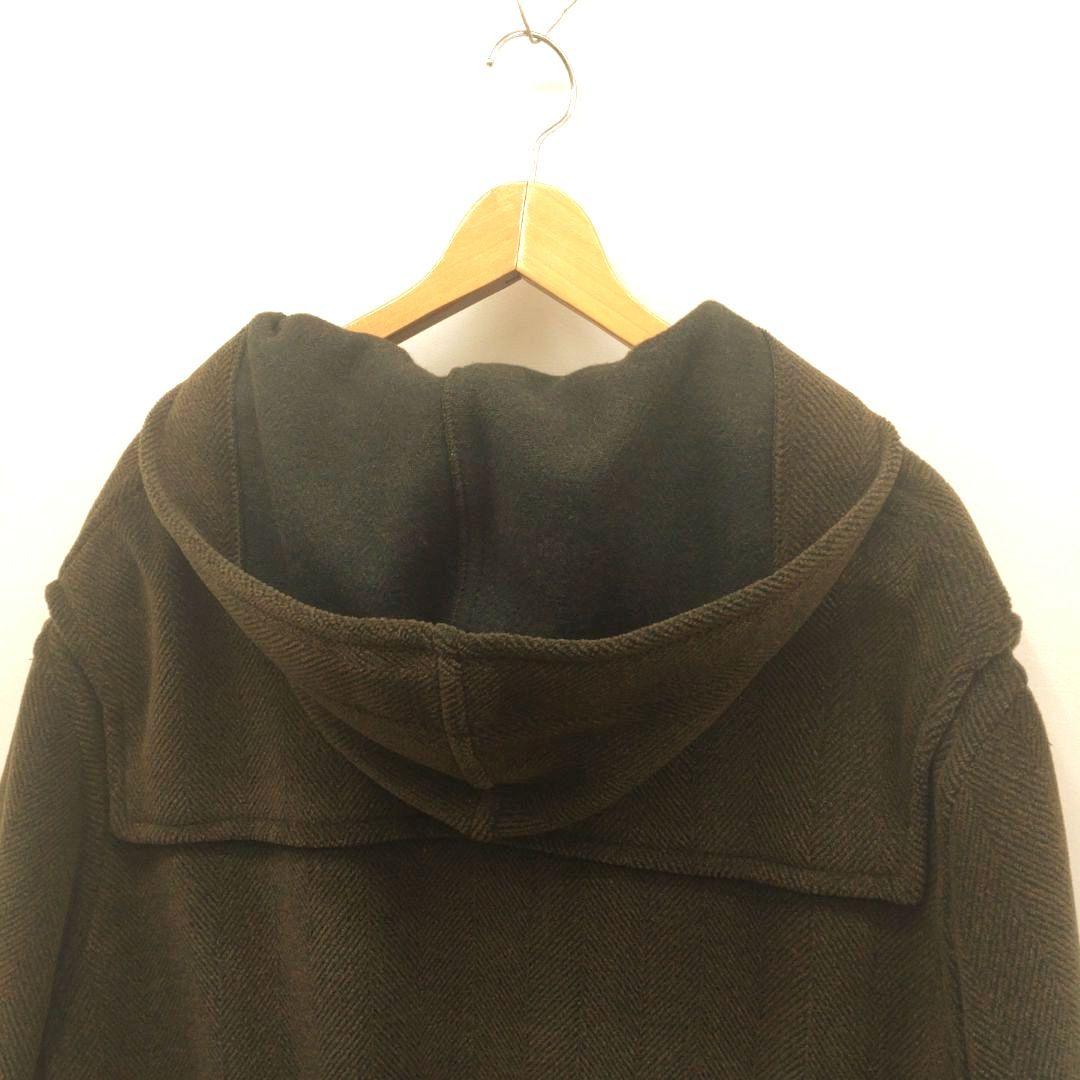 GLOVERALL　ダークオリーブブラウン色 ダッフルコート フード付き 英国製