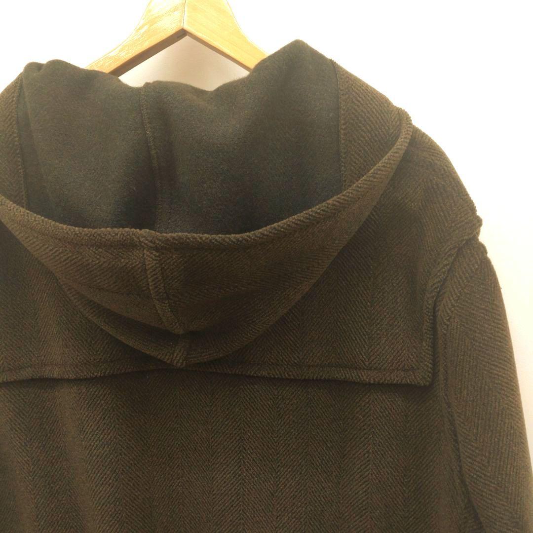 GLOVERALL　ダークオリーブブラウン色 ダッフルコート フード付き 英国製