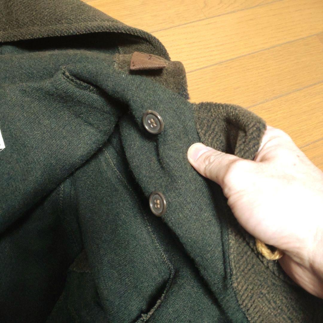 GLOVERALL　ダークオリーブブラウン色 ダッフルコート フード付き 英国製