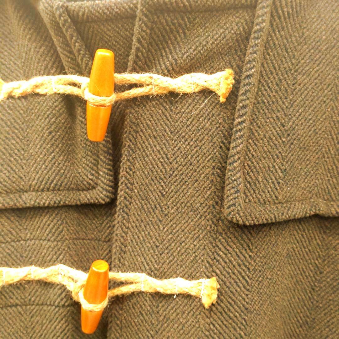 GLOVERALL　ダークオリーブブラウン色 ダッフルコート フード付き 英国製