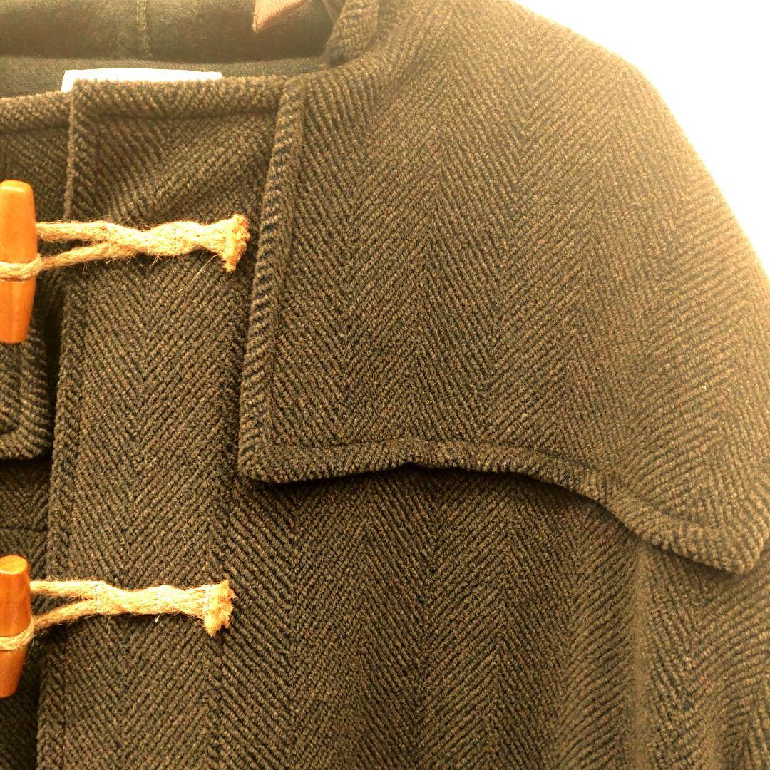 GLOVERALL　ダークオリーブブラウン色 ダッフルコート フード付き 英国製