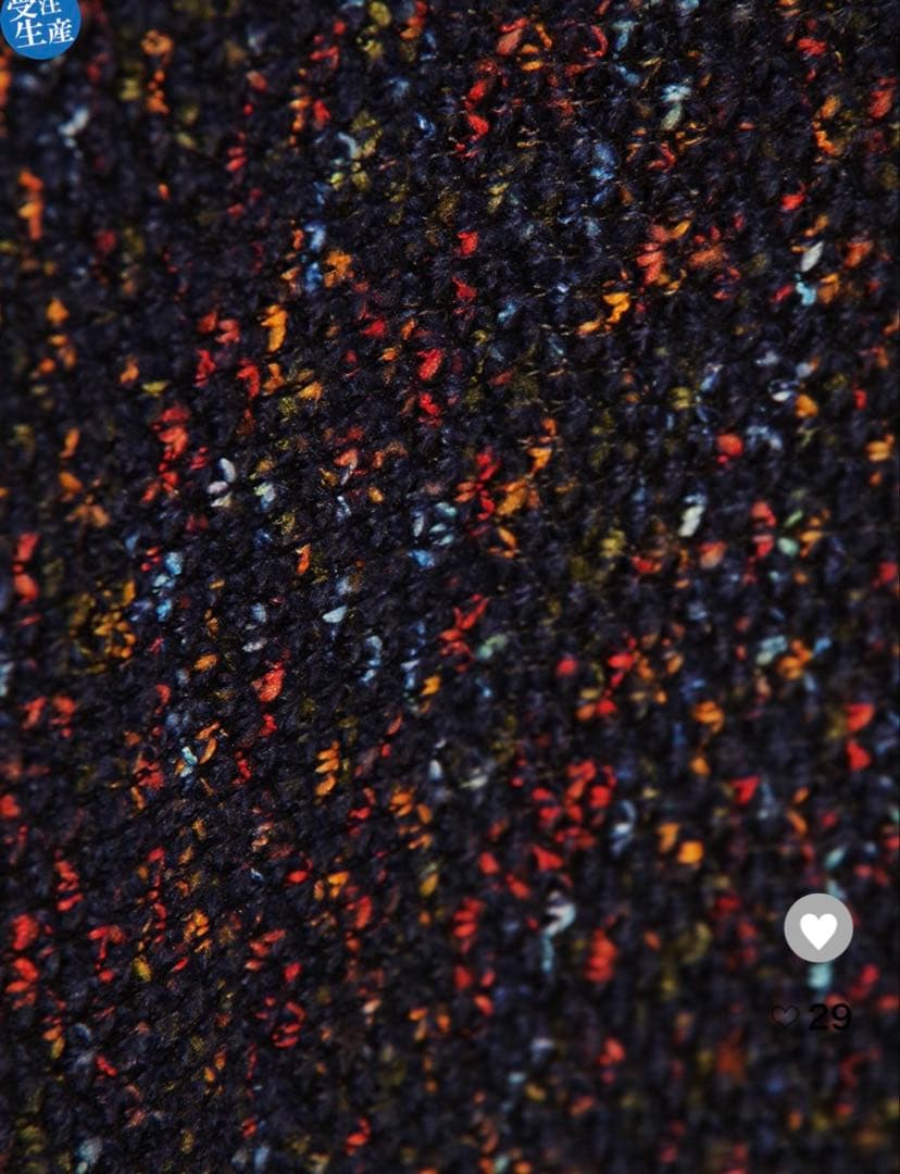 ドレスルームアミ　ネイビー　ツイードドレス