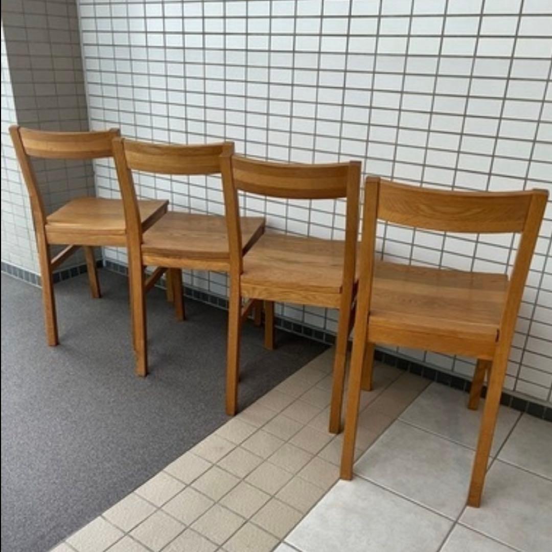 無印良品　廃盤　オーク無垢材 ダイニングチェア 1脚 4脚出品中①