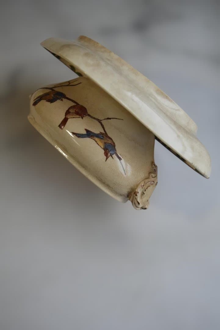 レアChoisy Le Roi　OXFORD　つばめと花のマスタードの器