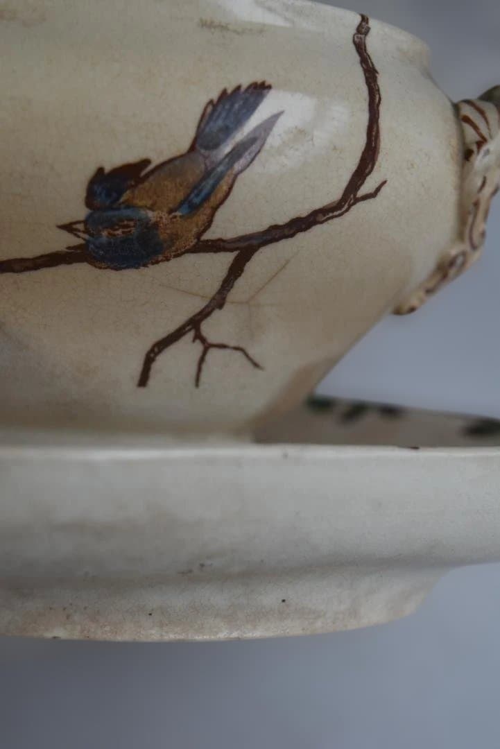 レアChoisy Le Roi　OXFORD　つばめと花のマスタードの器