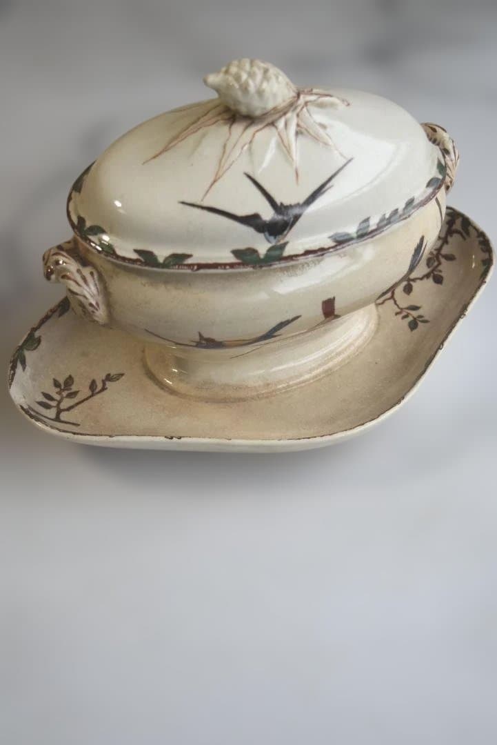 レアChoisy Le Roi　OXFORD　つばめと花のマスタードの器